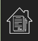 Old Mortgage icon: a house with a lined contract sheet inside it.