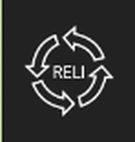 Old ReLi icon: a loop of four arrows with RELI lettered inside it.